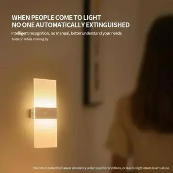 USB Powered Smart LED Dimmable wall Light Infrared human body sensing Lamp High Brightness Backlight for Easy installation 4000k&22X10CM белый