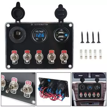 Usb-прикуриватель вольтметр QC3.0 быстрое зарядное устройство ВКЛ/ВЫКЛ тумблер 36 Вт автомобильные аксессуары 12-24 В автофургон кемпинговый автомобиль лодка панель аксессуаров Blue