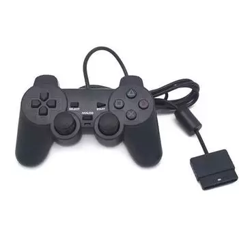 USB-проводной геймпад с вибрацией, игровой джойстик для Sony PS2 чёрный