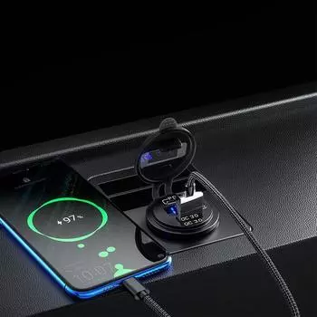 USB-разъем для зарядного устройства 12-24 В, водонепроницаемый адаптер для быстрой зарядки, автомобильный USB-разъем для зарядного устройства, универсальный адаптер питания для быстрой зарядки, розетка