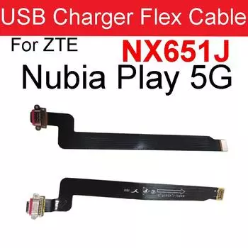 USB-разъем для зарядного устройства, гибкий кабель для ZTE Nubia Play 5G NX651J, разъем для зарядного устройства, гибкий кабель, запасные части