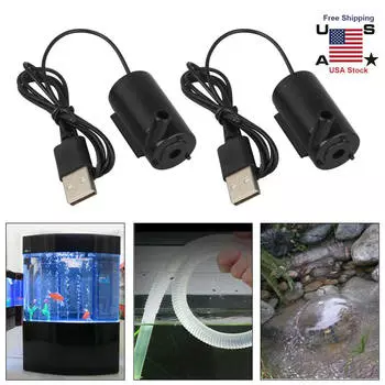 USB-разъем, кабель 1 м, немой маленький водяной насос, мини-погружной насос, 5 В, 1,0 А, инструменты США 2pcs как