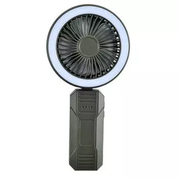 USB Rechargeable Camping Clip Fan with LED Light Desktop Small Fan Handheld Electric Fan Home