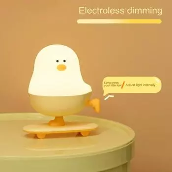 USB Rechargeable Night Light Adjustable Brightness Flicker Free Soft Glow Chicken Animal