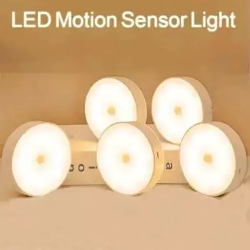 USB Rechargeable Night Light Motion Sensing Bedroom Decoration Kitchen Cabinet Wardrobe Light Led Gifts Lamp Bedside Table Changeable белый
