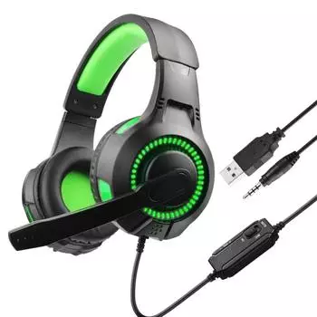 Usb RGB Light Игровая гарнитура Наушники с микрофоном Для ПК Компьютер Для Xbox One Professional Gamer Surround Sound Rgb Light