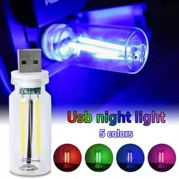 USB сенсорное управление светодиодный ночник атмосферный свет лампа Эдисона лампа накаливания светодиодная лампа накаливания украшение для спальни 5W чёрный