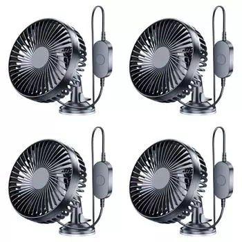 USB Single Head Car Fan 12V/24V with Suction Cup Windshield Desk Fan Auto Cooler