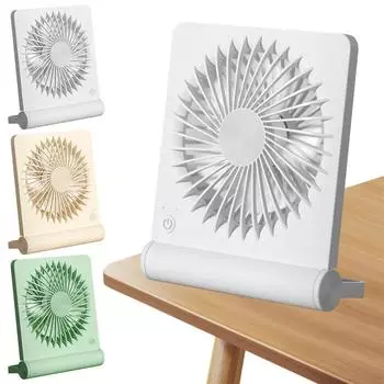 USB Small Desk Fan Ultra Quiet 3 Speeds Portable Personal Fan Strong Wind Table Fan for Home Office Desktop белый