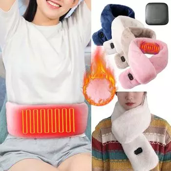 USB Smart с мобильным питанием для шеи, зимняя защита от холода и теплый массажный подогрев, мужской и женский шарф One Size хаки