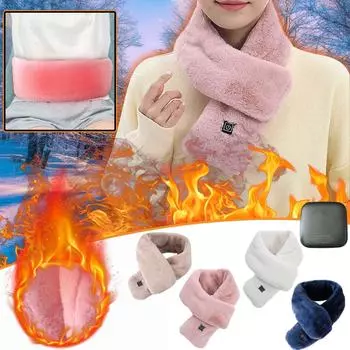 USB Smart с мобильным питанием для шеи и плеч, зимняя защита от холода и теплый подогрев, мужской женский шарф One Size хаки