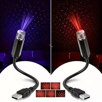 USB Starry Sky Light for Car Roof Decoration and Atmosphere Enhancement - Easy to Install and Perfect for Nighttime Drives красный