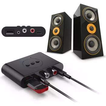 USB стерео музыкальный беспроводной адаптер U Disk RCA 3,5 мм AUX NFC Bluetooth-совместимый5.2 поддержка воспроизведения USB флэш-накопителя для автомобиля