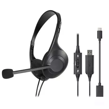 USB stereo noise canceling hand slider adjustment Audio-Technica ATH-102USB headset, Type-A Type-C compatible, microphone, controller,