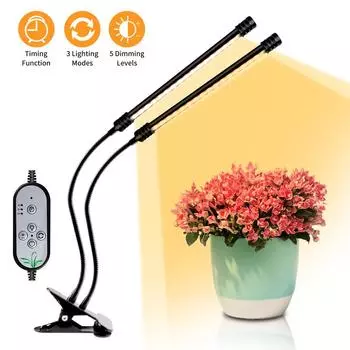 USB-светильник для выращивания растений Sunlight White Full Spectrum Lighting Настольный зажим для выращивания растений 5 уровней регулировки яркости 4/8/12H Таймер sun white