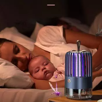 USB-светильник от комаров с прямым подключением, светодиодный светильник от комаров синий