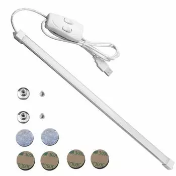 USB-светильник, светодиодная линейка, светодиодный люминесцентный светильник, светодиодный настольный светильник, непрямое освещение, 3 уровня тонирования, цвет 35 см, тонкий, USB-питание, простота