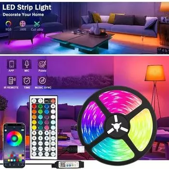 USB светодиодная лента 5050 RGB светодиодные фонари 5 В Bluetooth гибкая лента диодная лента управление через приложение для телефона ТВ подсветка украшение комнаты IR 44keys control 0.5M