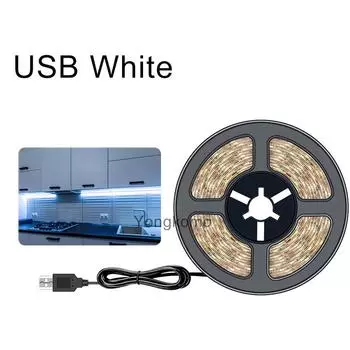 USB светодиодная лента 5 В SMD 2835 светодиодная фоновая подсветка для телевизора 1 м 2 м 3 м 4 м 5 м теплый белый гибкий светодиодный светильник Рождественская лампа для домашнего декора 1M 60LEDs белый