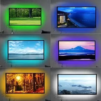 USB светодиодная лента постоянного тока 5 В 0,5 м 1 м 2 м 3 м 5 м мини-светодиодная USB-лампа SMD 2835 декор стола экран ТВ фоновое освещение 5m синий