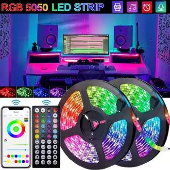 USB светодиодная лента RGB 5050 светодиодная лампа Bluetooth управление приложением гибкая светодиодная лента для декора комнаты подсветка телевизора диодная лента 1m