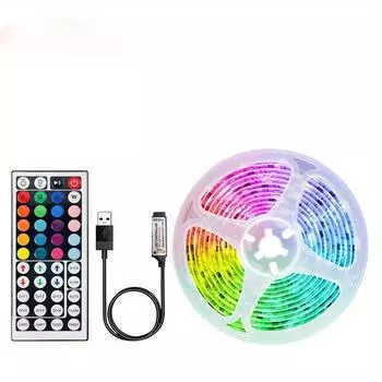 USB светодиодная лента с дистанционным управлением, смена цветов, 5050 RGB светодиодная лента, гибкая лампа для украшения комнаты, подсветка телевизора 1m