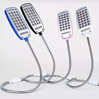 USB светодиодная настольная лампа, регулируемая книжная подсветка, ночная яркая лампа для чтения, 28 светодиодов, лампа чёрный