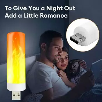 USB светодиодный атмосферный свет пламя мигающие свечи креативное мерцание имитация пламени ночник для кемпинга освещение