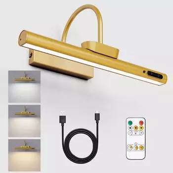 USB светодиодный настенный светильник современный золотой зеркало в ванной комнате внутренний настенный светильник картины светильники для ванной комнаты настенный светильник для гостиной Tricolor(3000-6500K)