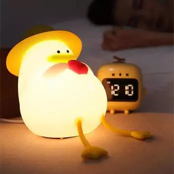 USB светодиодный ночник перезаряжаемая лампа мягкая силиконовая милая утка животное свет креативный детский подарок праздничное украшение для спальни