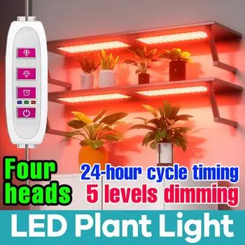 USB светодиодный светильник для выращивания растений, полный спектр, 5 В, квантовая плата, автоматическое включение/выключение, затемнение, УФ/ИК, гидропонная лампа для выращивания кактусов, овощей Full Spectrum&USB powered