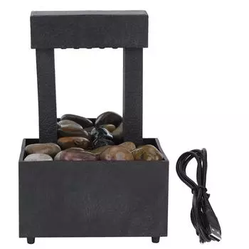 USB светодиодный водный фонтан для помещений с подсветкой водопад настольный фонтан с камнями для офиса домашний декор