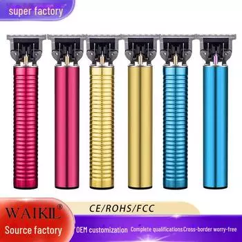 USB T-Blade Retro Hair Clipper - Инструмент для карвинга и бритья с полностью металлическим дизайном для стильных стрижек Straight золотой