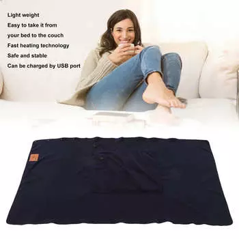 USB теплая шаль с 3 уровнями регулировки температуры, электрическое одеяло для плеч, шеи, ног, талии, темно-синего цвета