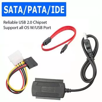Usb To Ide Sata Кабель-адаптер 480 Мбит/с 2,5-дюймовый/3,5-дюймовый жесткий диск с 4-контактным шнуром питания suit