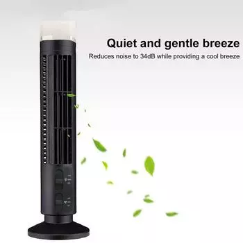 USB Tower Bladeless Fan with Light, Mini Desktop Fan, Student Office Home Stand Electric Fan with Light для спальни, офиса белый