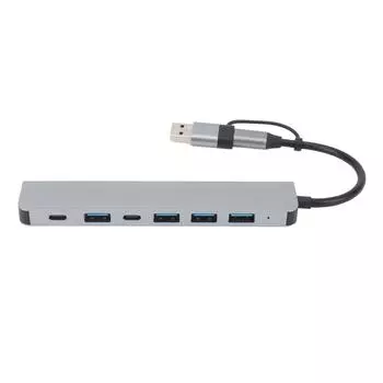 USB Type C Hub High Speed 1 USB3.0 4 USB2.0 2 Type C Port USB Splitter из алюминиевого сплава для ноутбука
