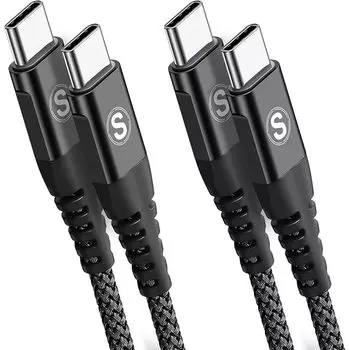 USB Type C - кабель [3M/комплект из 2 PD совместимых 60 Вт быстрая зарядка] iPhone 16/iPhone 15 Pro, iPhone15 Pro Max, iPhone15, iPhone15Plus, iPad