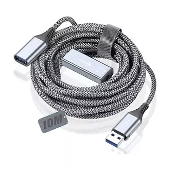 USB-удлинитель 10 м, USB 3.0 5 Гбит/с высокоскоростная передача данных USB-удлинитель AviBrex USB3.0 стандарт Встроенный усилитель сигнала тип A папа - тип A