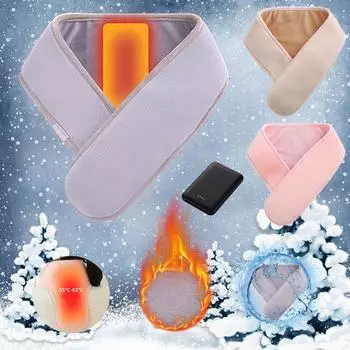 USB умная зарядка для шеи и плеч, зимняя защита от холода и теплый обогрев, мужской и женский шарф серый
