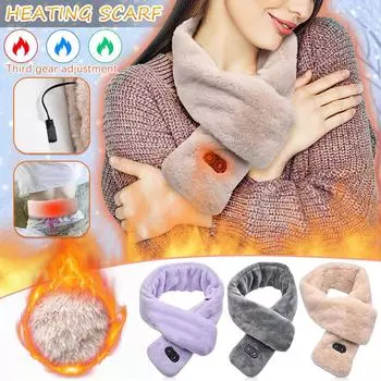 USB умная зарядка для шеи и плеч, зимняя защита от холода и теплое отопление, мужской и женский шарф, массажный шарф с подогревом серый