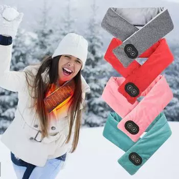 USB умная зарядка для шеи и плеч, зимняя защита от холода и теплый массажный подогрев, мужской и женский шарф One Size зелёный