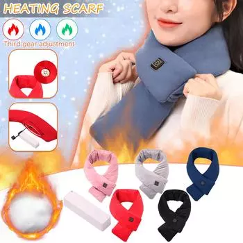 Usb умный шарф для шеи и плеч зимой защита от холода и тепла мужской и женский шарф массажный шарф с подогревом One Size чёрный