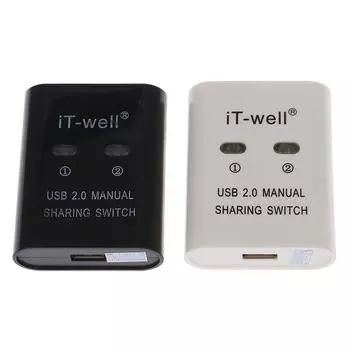 USB-устройство для совместного использования принтеров, 2-портовый ручной коммутатор KVM, сплиттер-концентратор, конвертер чёрный