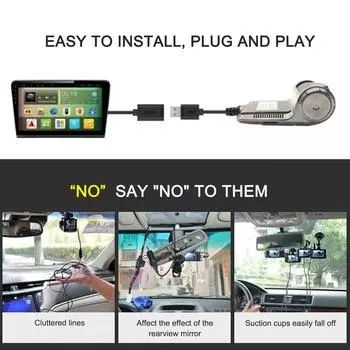 USB-видеорегистратор Автомобильный видеорегистратор HD720P, вращающийся объектив на 90 градусов, широкоугольный дорожный видеорегистратор на 170 градусов, автоматический чёрный