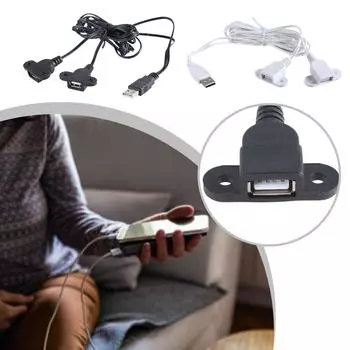 USB Y-разветвитель кабель штекер на двойной гнездовой удлинитель зарядный шнур для ноутбука телефона планшета только для зарядки чёрный