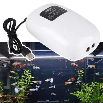 USB-зарядка, бесшумный, для использования в помещении, на открытом воздухе, для рыбалки, аквариума, небольшой портативный выхлопной насос с кислородом и компрессором для аквариума емкостью 4800 мАч