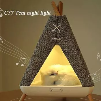 USB зарядка Bluetooth аудио настольная лампа светодиодная бесконечное затемнение кнопочный ночник палатка с длительным сроком службы настольный динамик