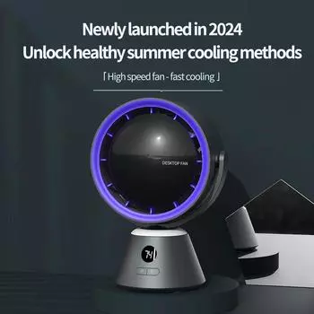 USB-зарядка для домашнего офиса, настольный вентилятор со светодиодной лампой, 3 скорости, регулируемый по скорости, портативный беспроводной потолочный вентилятор для палатки и кемпинга чёрный