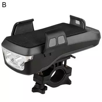 USB-зарядка Многофункциональный велосипедный фонарь, велосипедный гудок, держатель для телефона, внешний аккумулятор C синий